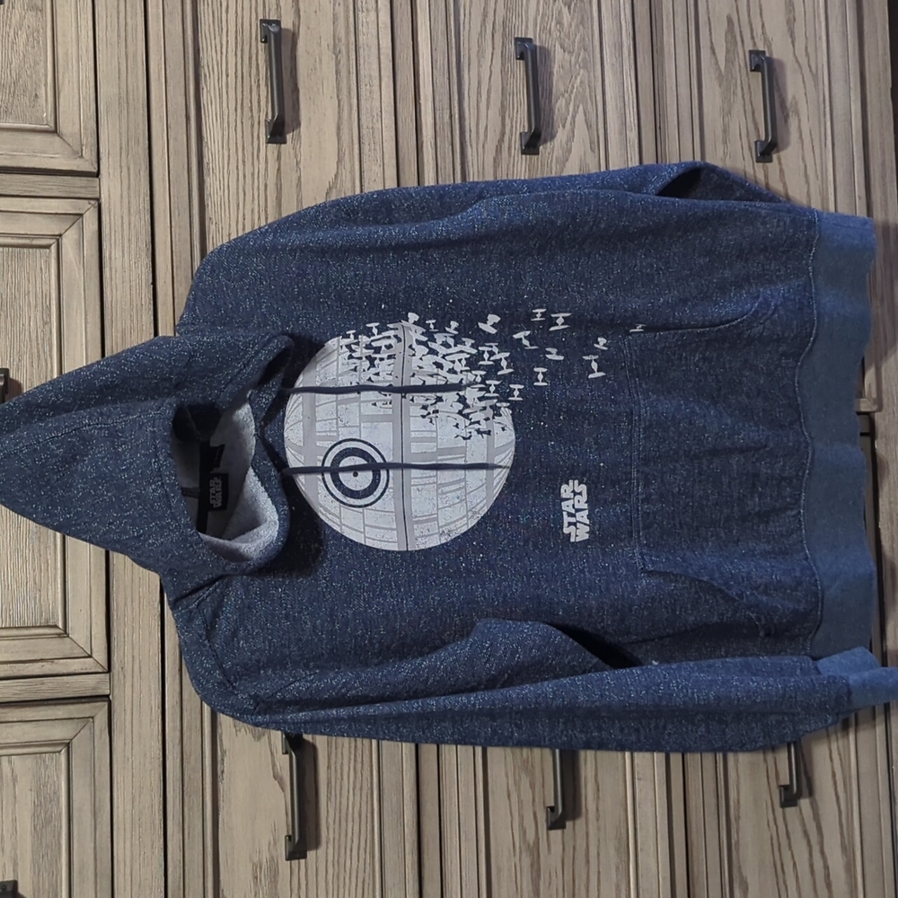 Star Wars Navy Hoodie with Death Star Design